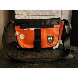 VAHO Trashion MESSENGER Bag Barcelona Upcycled Vinyl Banners Laptop 11.5"